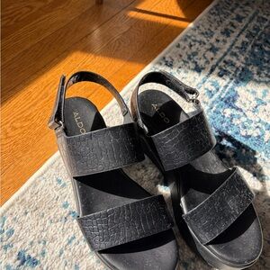 Aldo Textured Black Women's Sandals